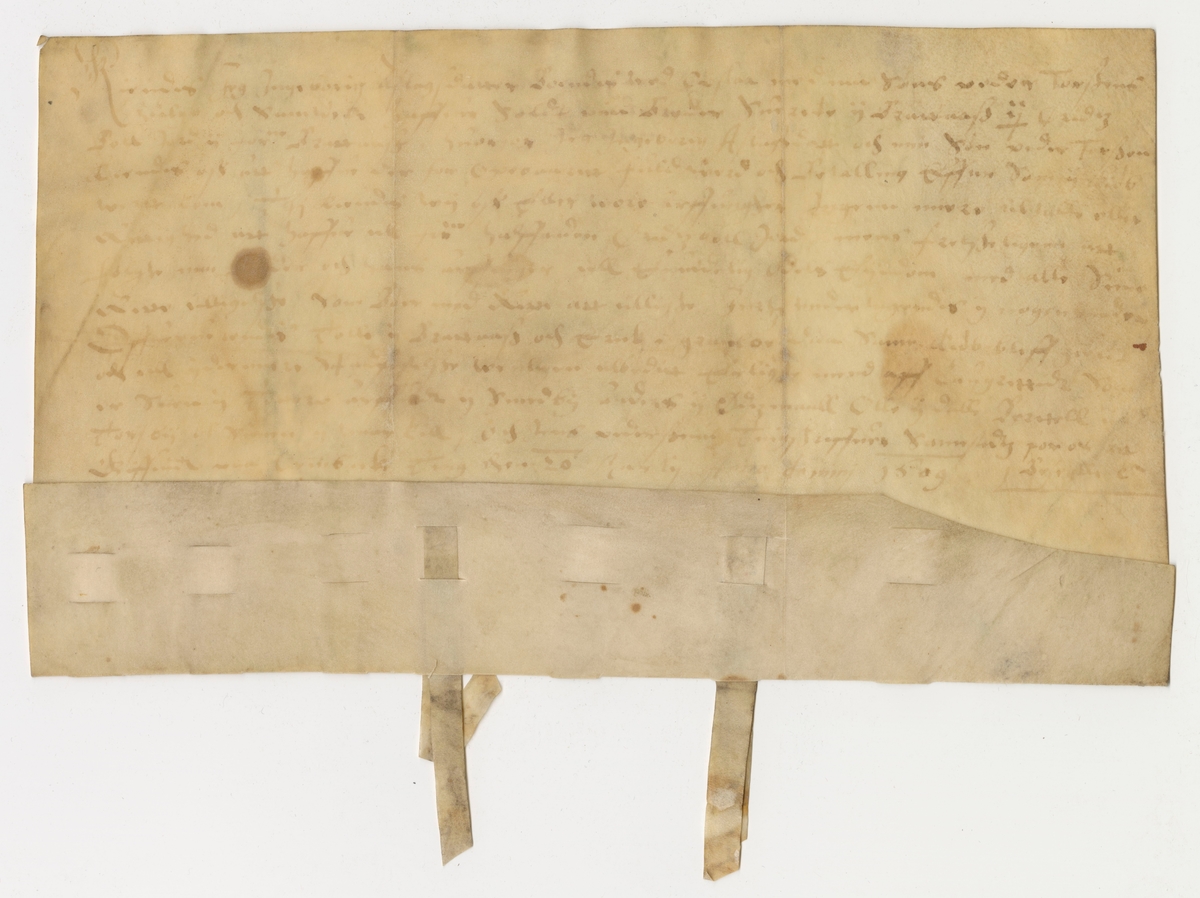 Pergamentsbrev från 1609.