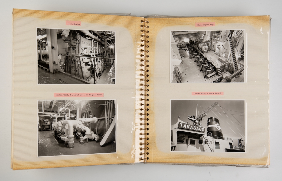 Album med fotografier av interiøret av motorskipet 'Takasago' juni 1972.