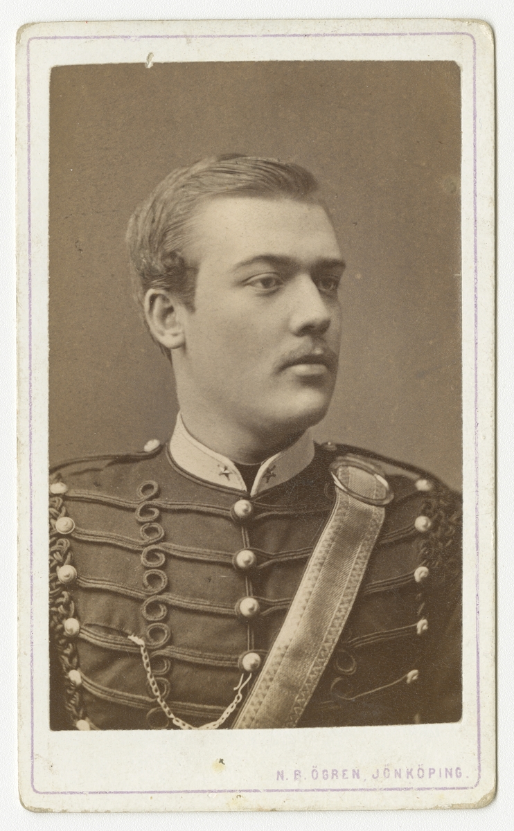 Porträtt av Carl Gustaf Rydberg, underlöjtnant vid Wendes artilleriregemente A 3.