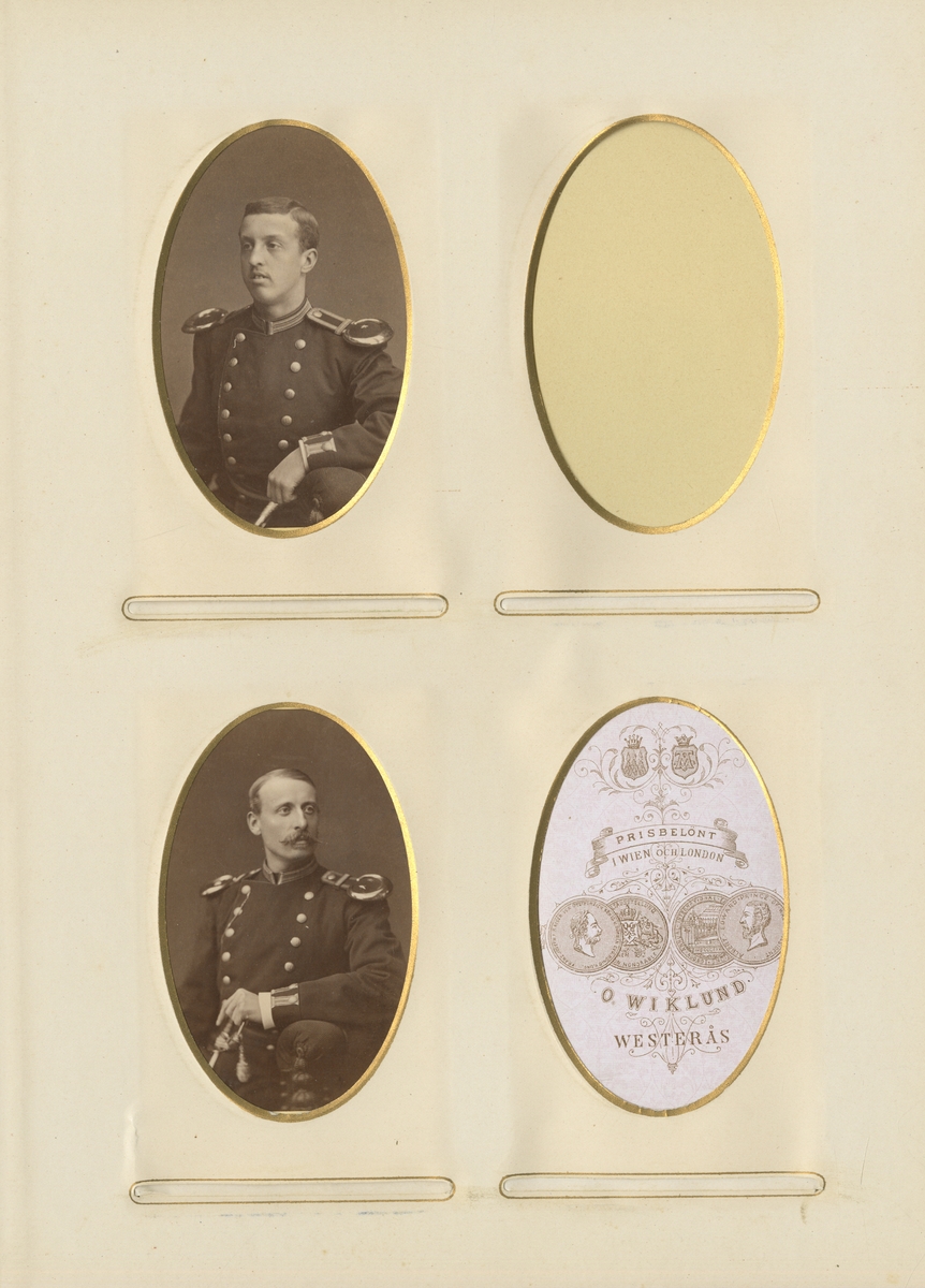 Porträtt av Carl Mårten Tottie, underlöjtnant vid Västmanlands regemente I 18.

Se även bild AMA.0000905, AMA.0005524 och AMA.0009106.