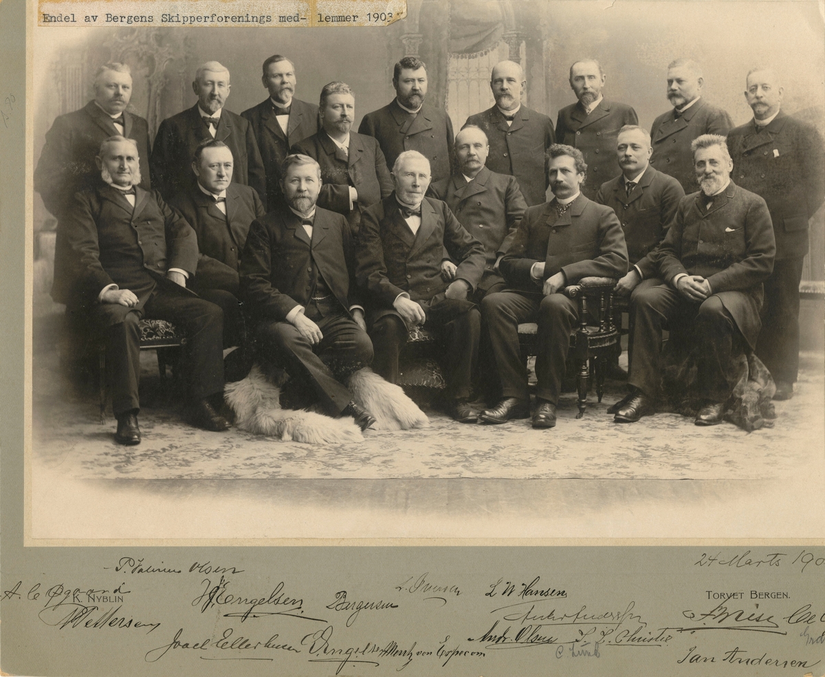 Noen av medlemmene i Bergens Skipperforening i 1903