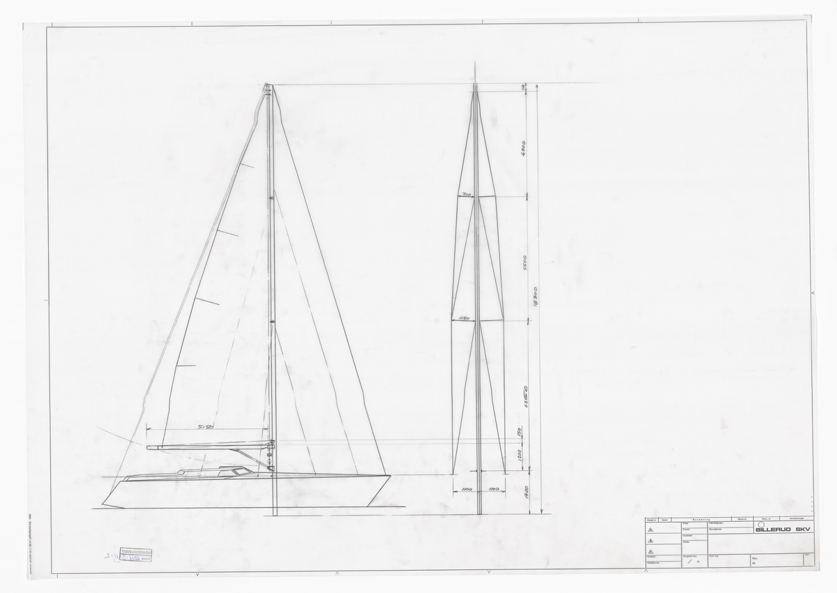 Segelbåt, Beason 40, riggritning
Längd (meter): 12,100, Bredd (meter): 3,600, Djup (meter): 2,000