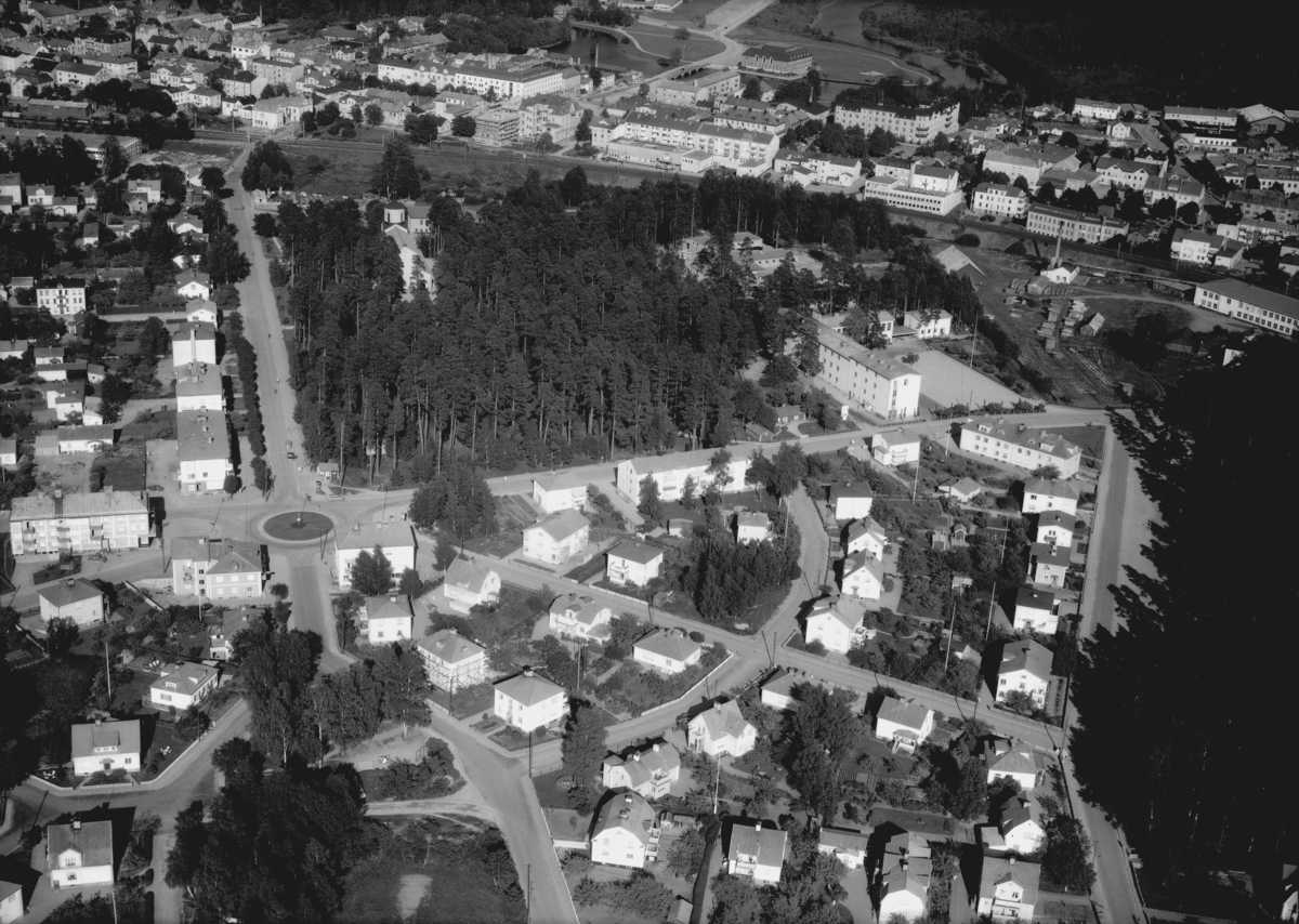 Flygfoto över Tranås i Jönköpings län. Nr: 701/1961
