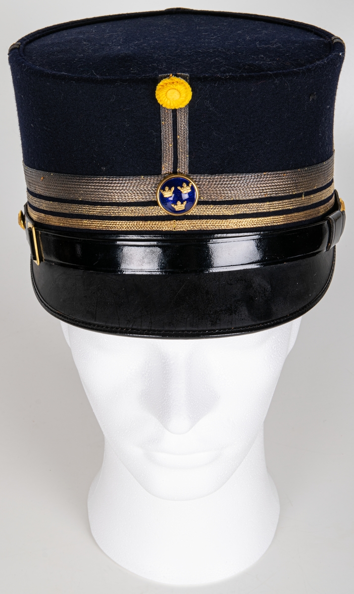 Uniformsmössa, blå med överstelöjtnantsbeteckning. M/1865-99