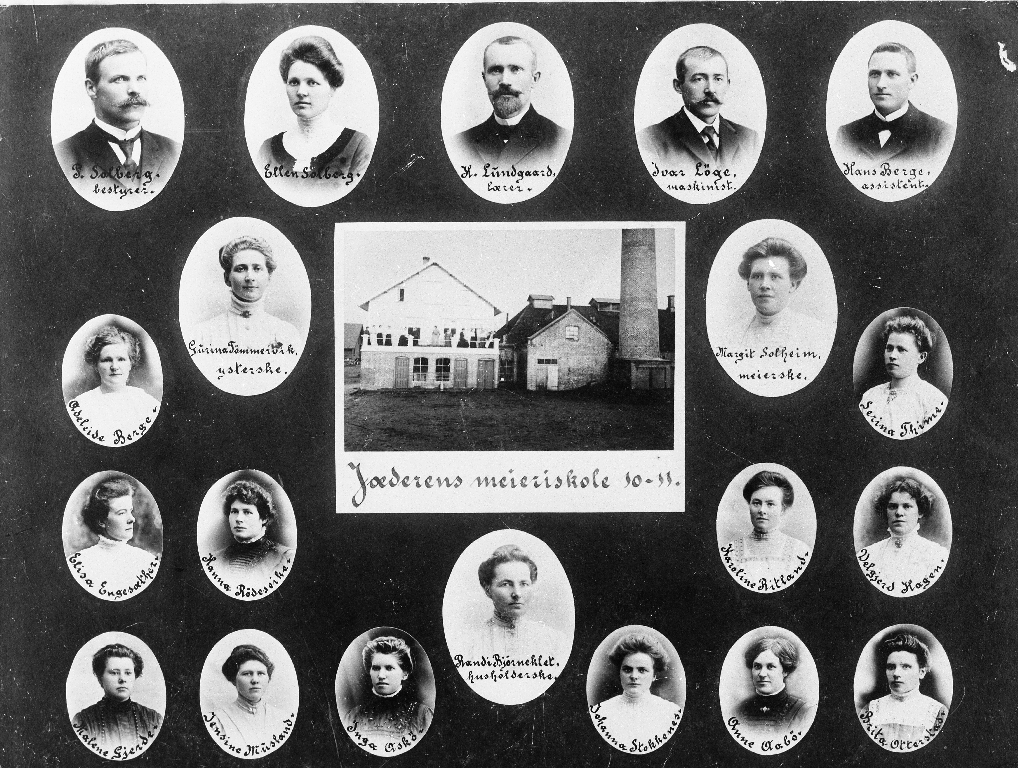 Elevar og lærarar ved Jæren Meieriskole i 1910/11