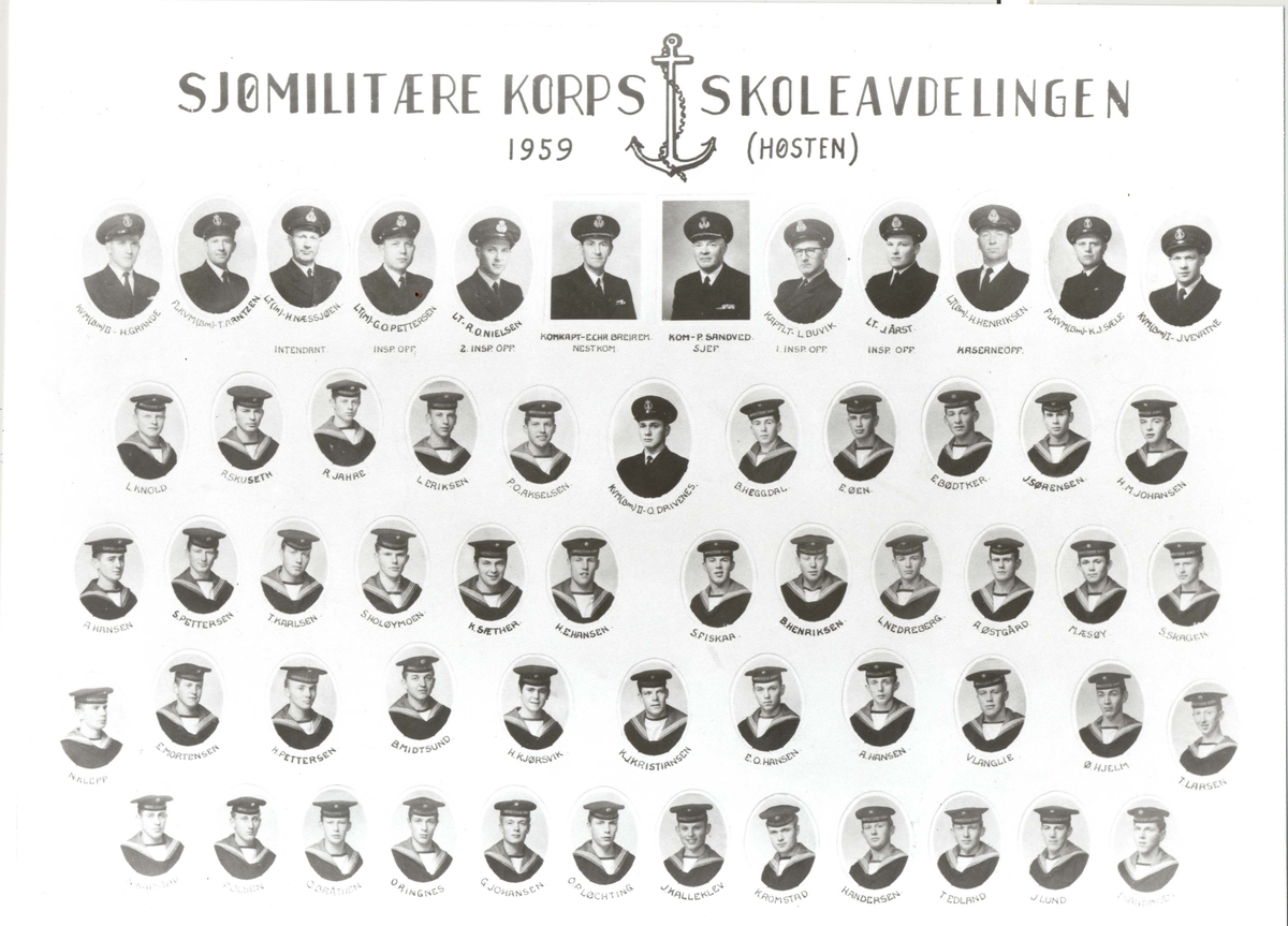 Sjømilitære korps-kull høsten 1959.