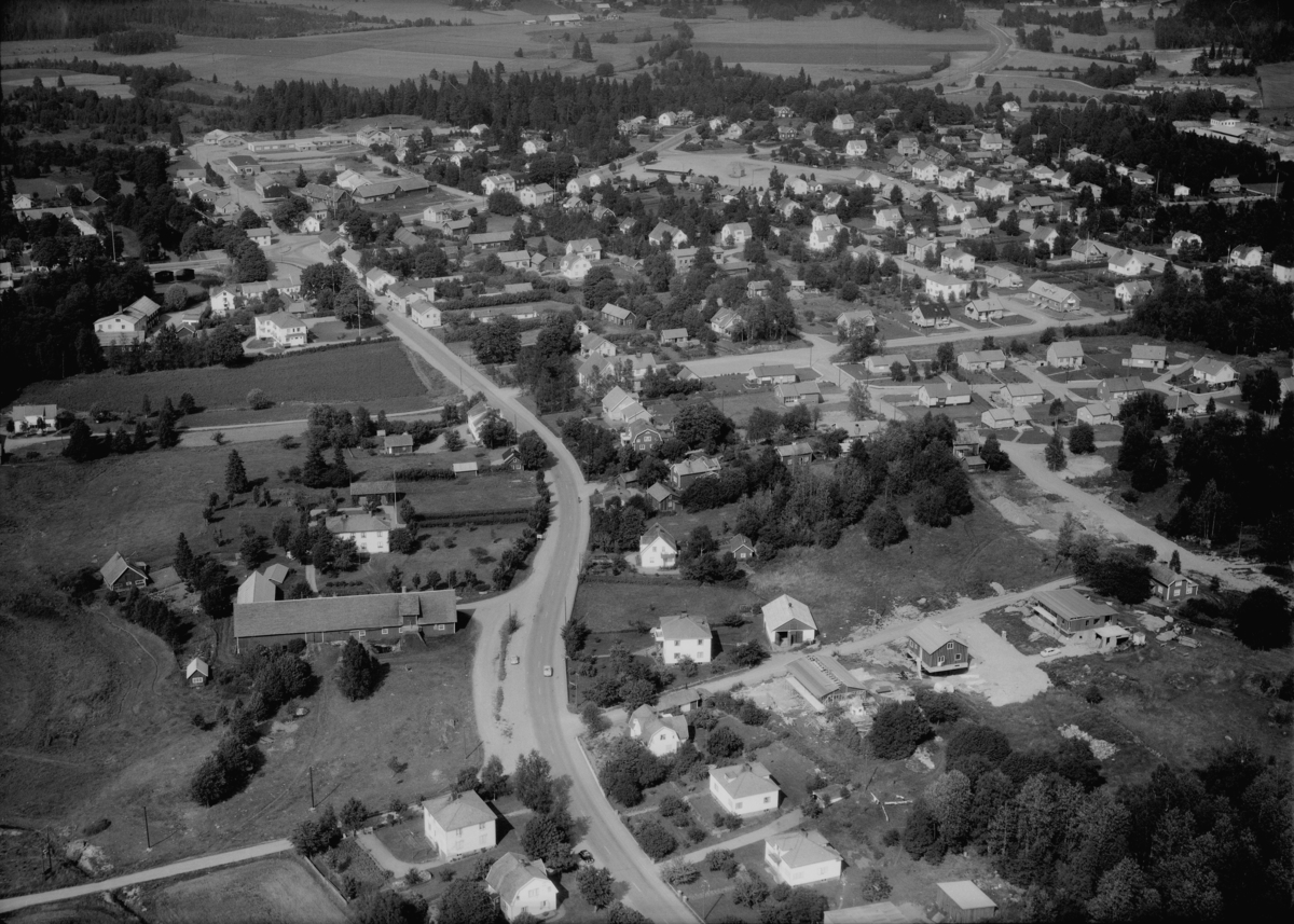 Flygfoto över Vrigstad i Sävsjö kommun, Jönköpings län. 1164/1963