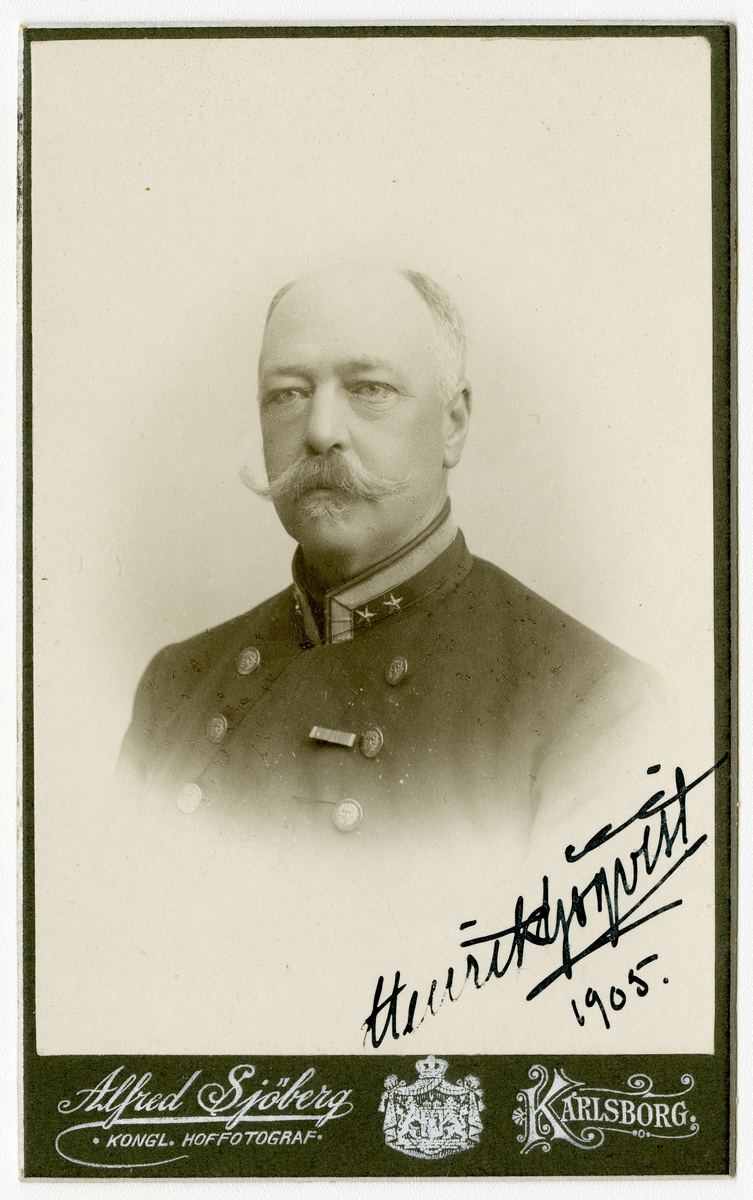 Porträtt av Gustaf Henrik Sjöqvist, överstelöjtnant vid Västgöta regemente I 6.