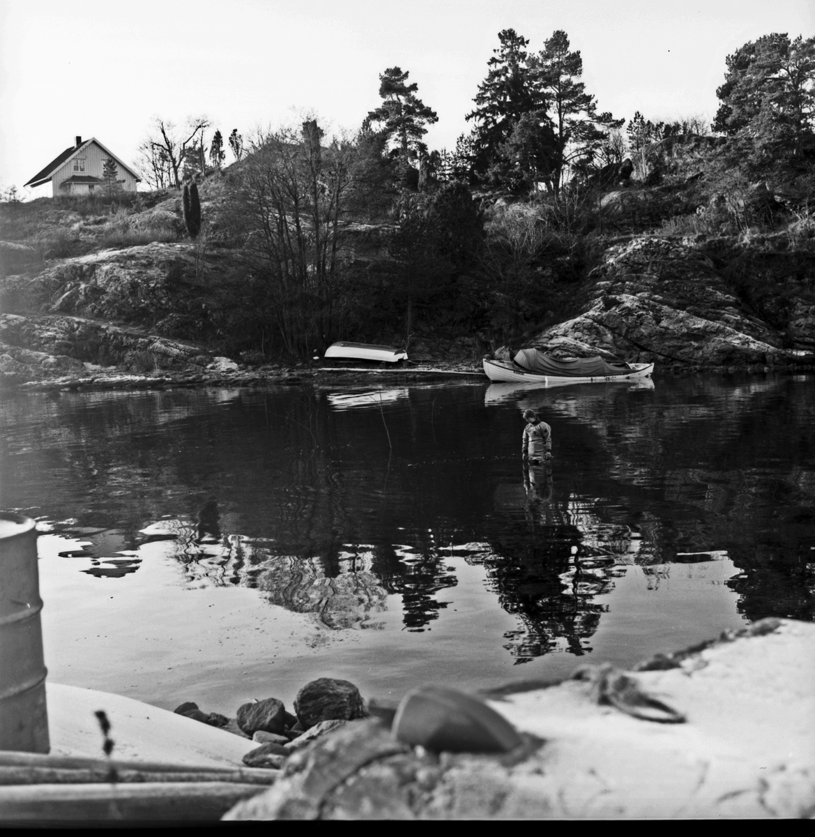 Emmerstadbukta. Dykkeleder markerer funnsted Norsk Maritimt Museum