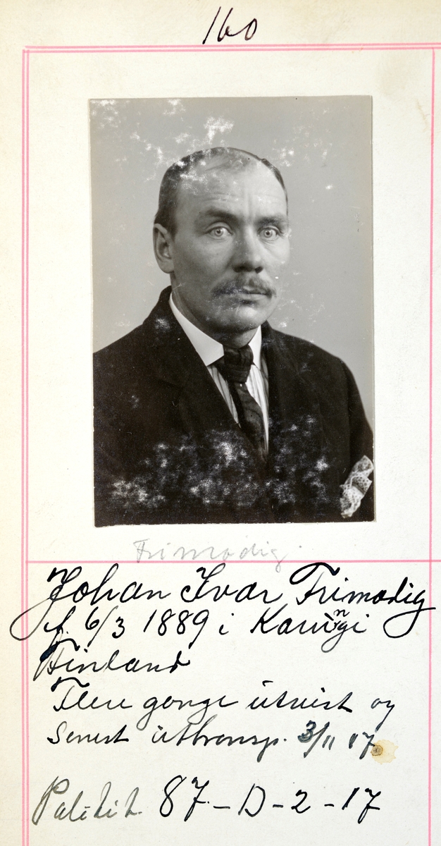 Registreringsfoto fra Midt-Norge fra perioden 1903-1922.