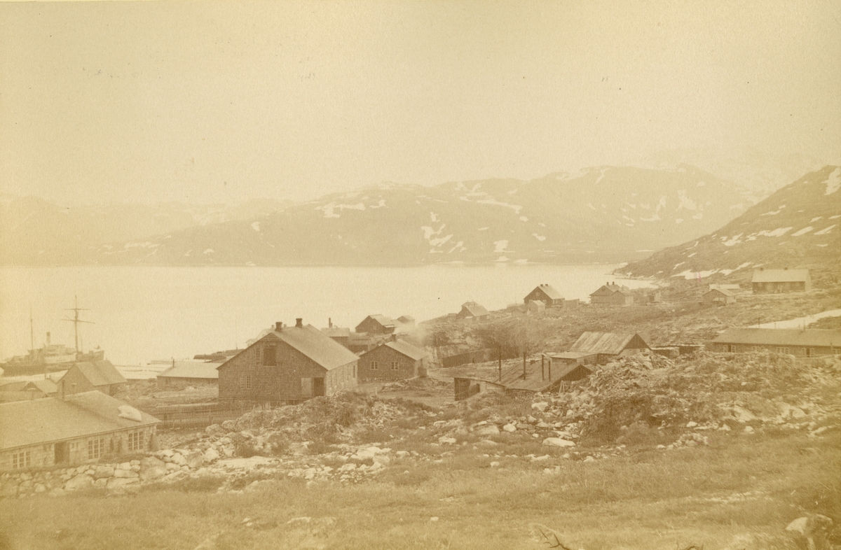 Svenska Grönlandsexpeditionen 1883. Vy över gruvorten Ivittuut.