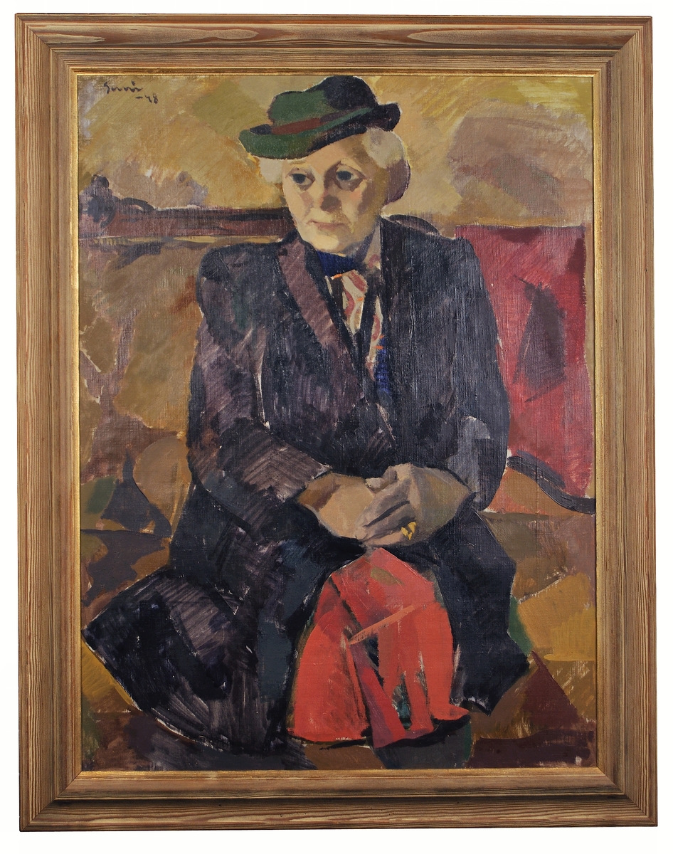 Porträttet föreställande fru Elin Rybom f. Begström, född 1885, död 1955.