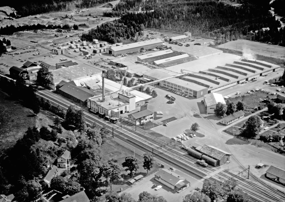 Flygfoto över en industri i Forserum i Nässjö kommun, Jönköpings län. 840/ 1967