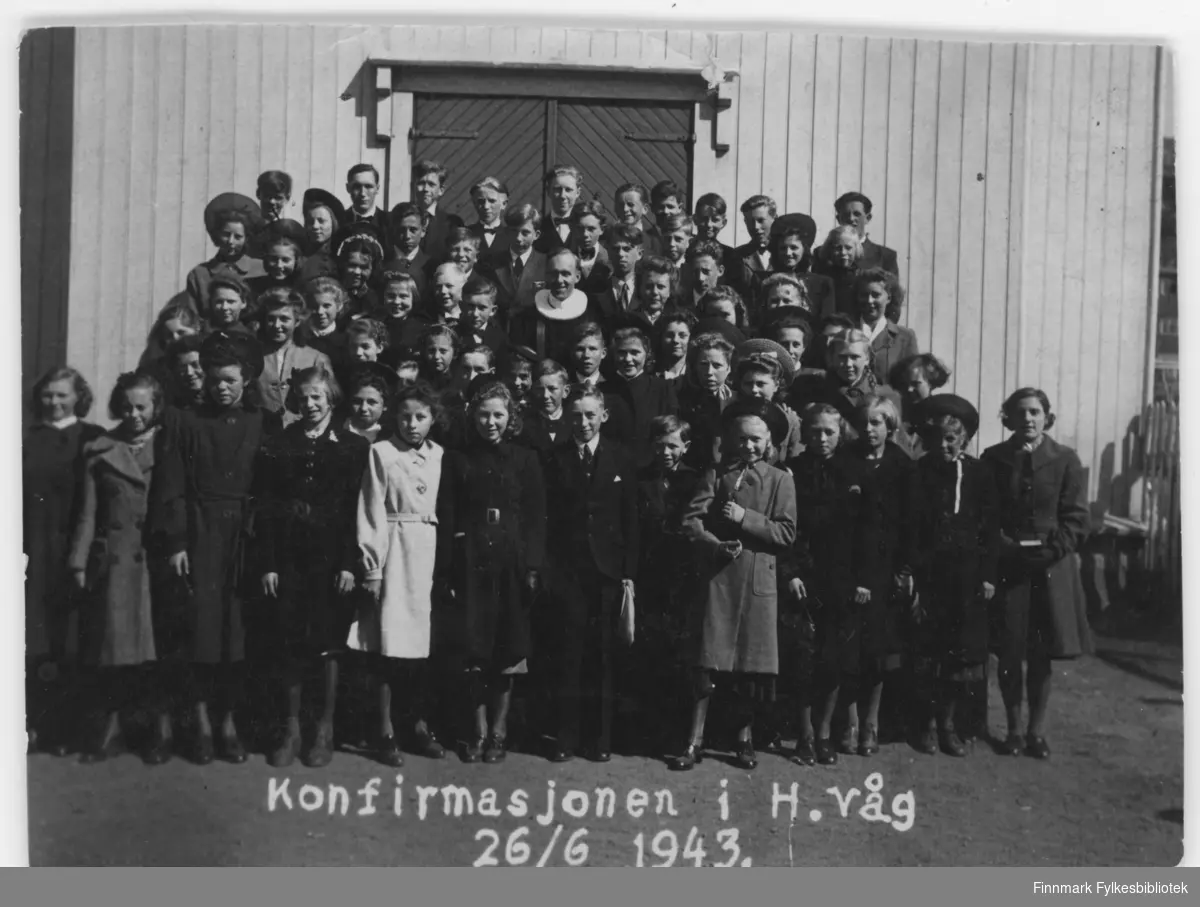 Konfirmasjon i Honningsvåg, 26.6.1943.