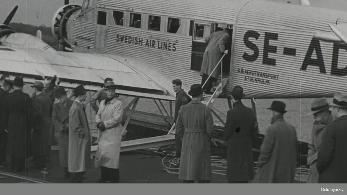 Fra første flygningen i Aerotransports rute til Göteborg og København 26.mars 1938.