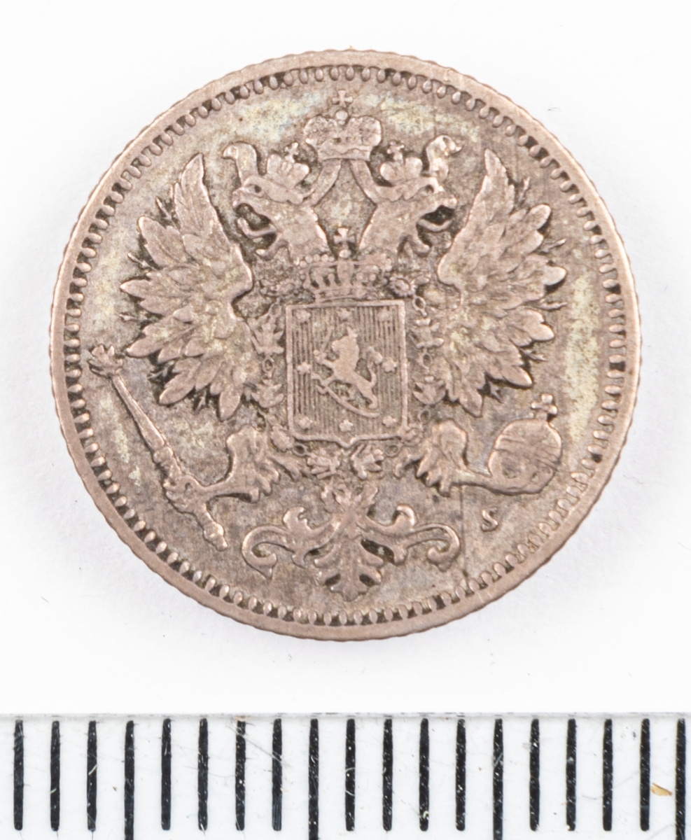 Mynt Finland 1873 25 Penniä.