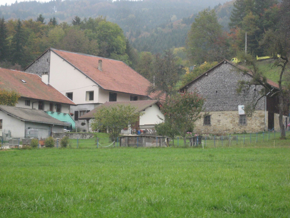 Haute Savoie landsby, gamle hus