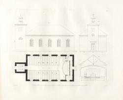 Udkast til Kirkebygninger på Landet i Norge. Plansje 4 [Graf