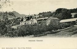 Aulestad, hovedbygning, drengestua, stall, postkort