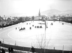 Norgesmesterskap på skøyter på Sportsplassen 1928. Lillehamm