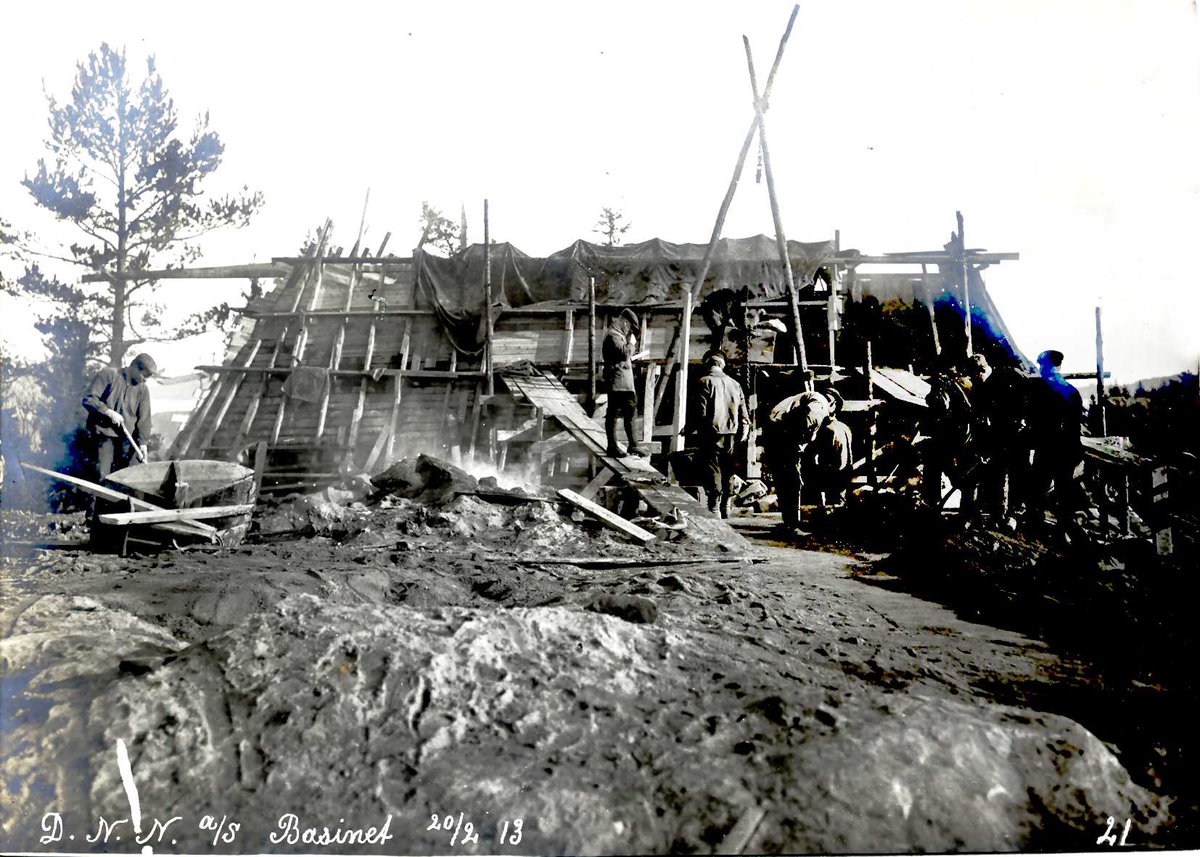 "20/02-1913" Nitriden. Bygging av høydebasseng.