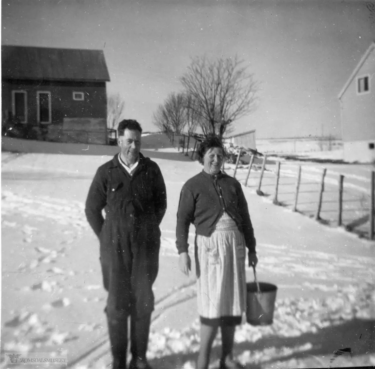 Paul og Maria på Solstad ein vinterdag