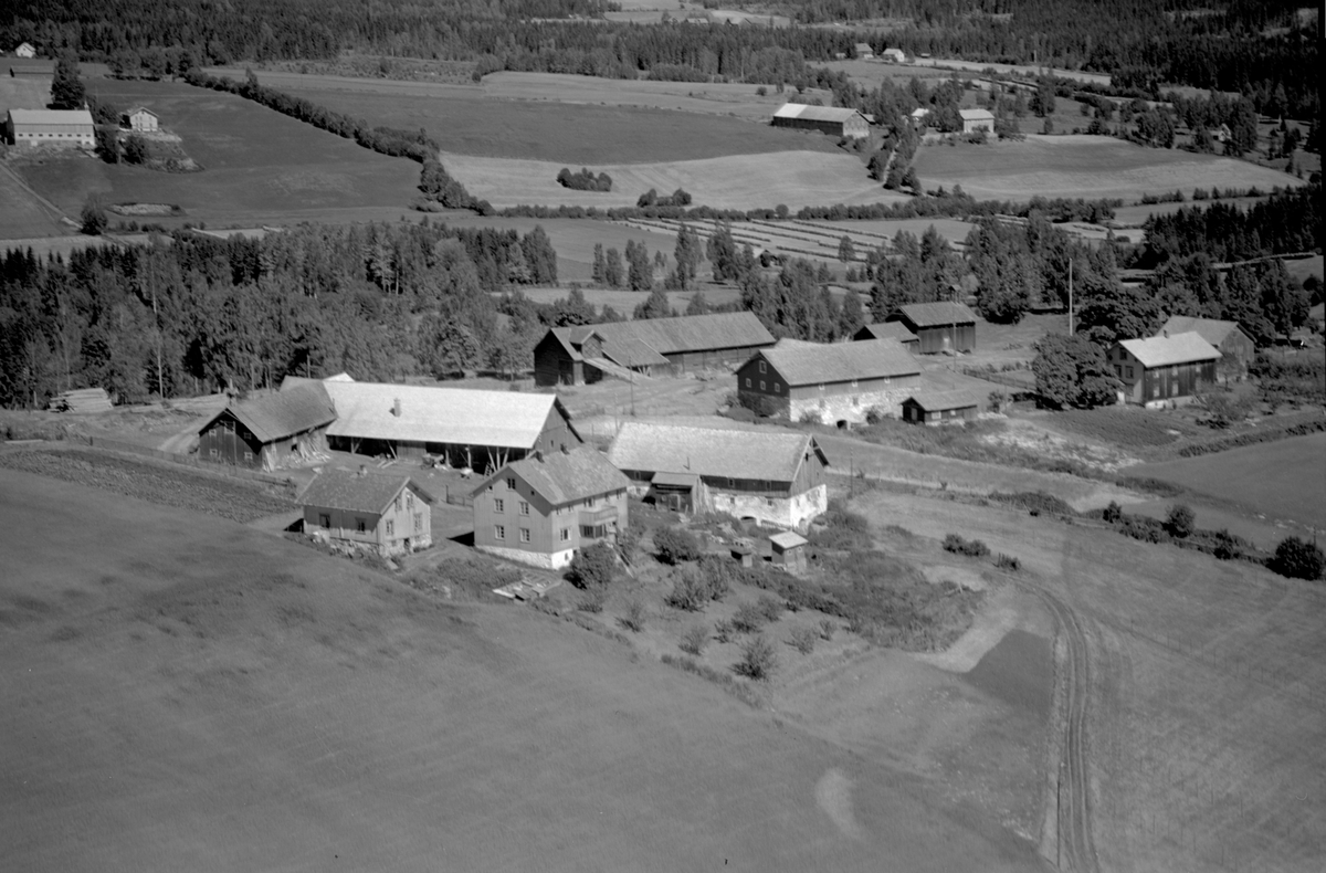 Flyfoto av Leine gard, Ringsaker.