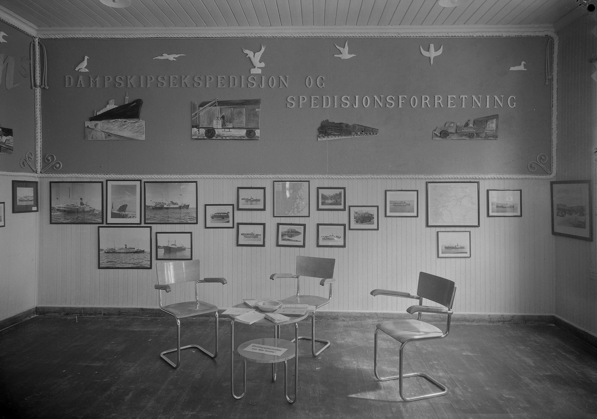 Jubileumsutstillingen i Mosjøen. Stand for Jürgensen's Dampskipsekspedisjon og Spedisjonsforretning