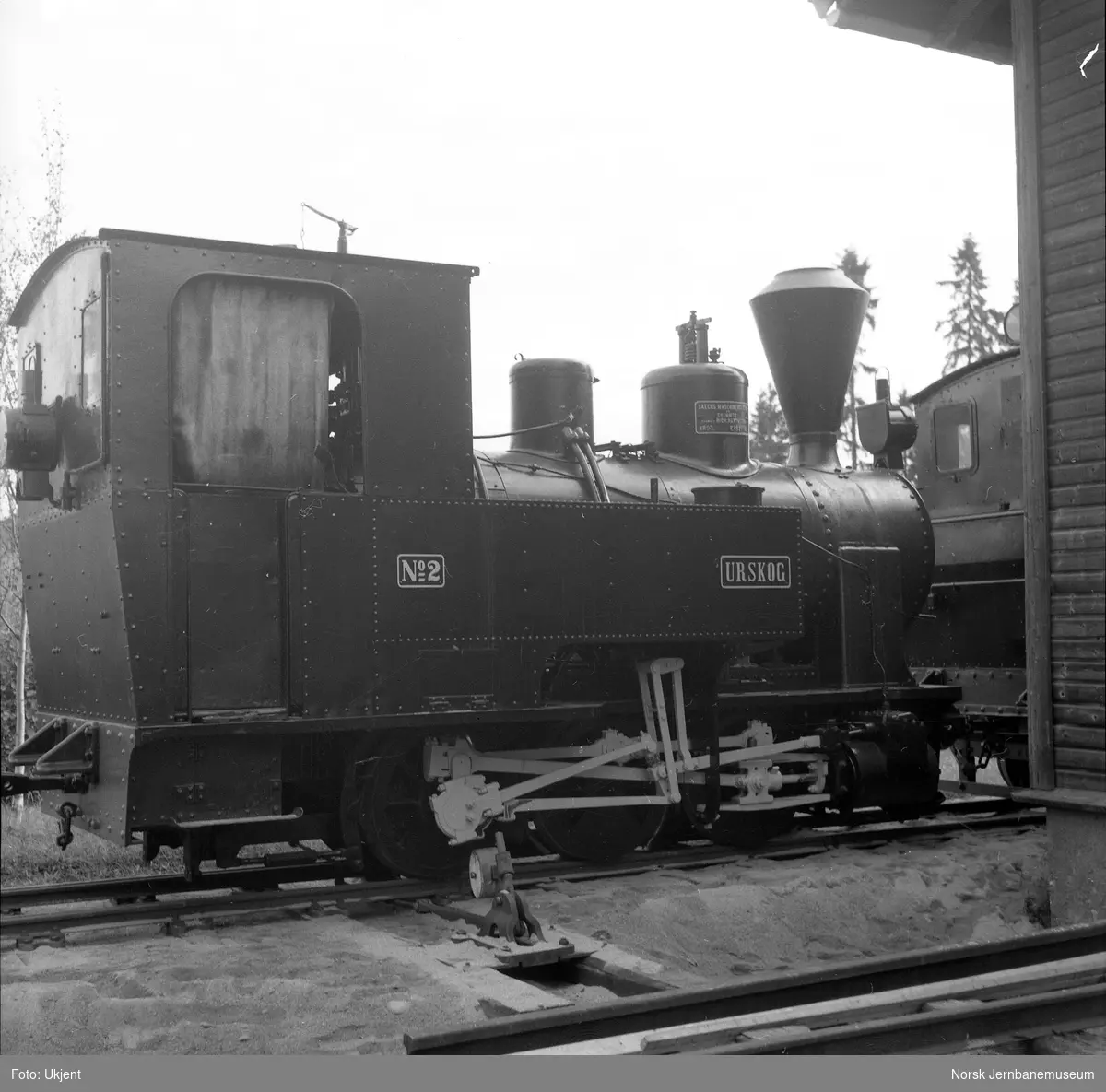 Damplokomotivet "Urskog"  fra Auskog-Hølandsbanen på Jernbanemuseum