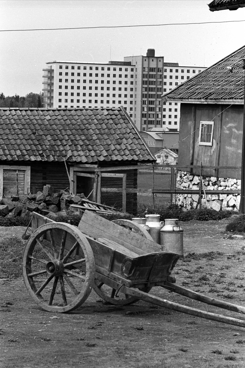 Sentralsykehuset i Akershus, mai 1961, gammel bebyggelse i forgrunnen.