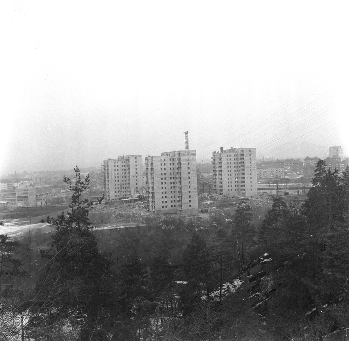 Oslo, 23.03.1960. Boligblokker.