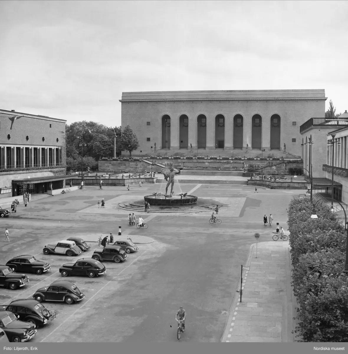 Göteborg. Vy över Götaplatsen med Konstmuseet i bakgrunden