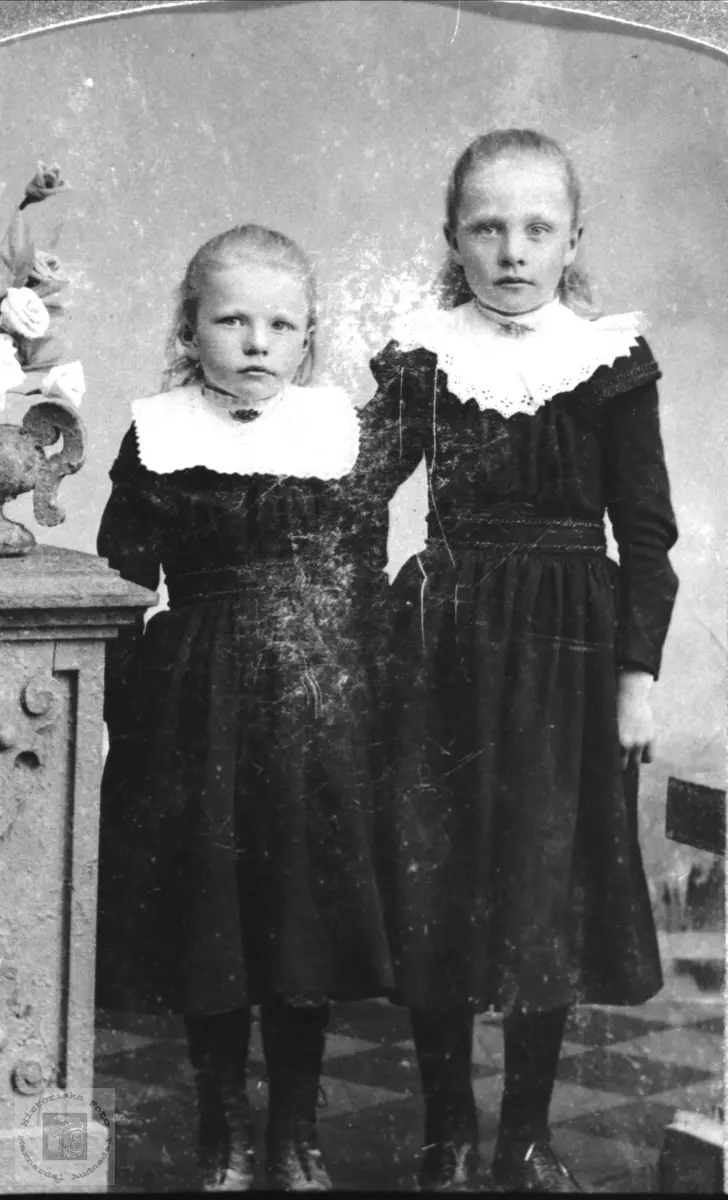 Portrett av søstrene Sofie og Sigrid Laudal.