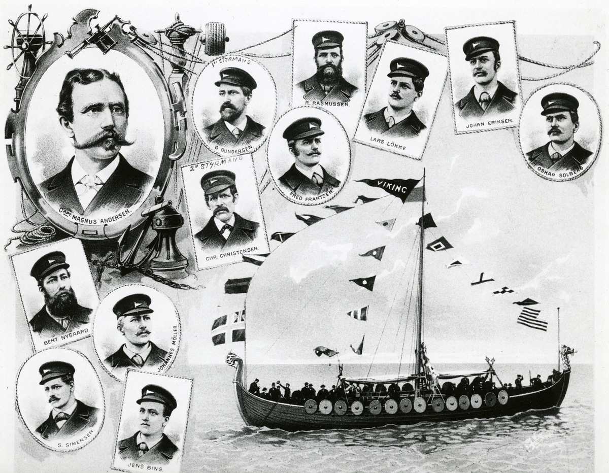 Mannskapet ombord i "Viking" (b.1893, A/S Framnæs mekaniske verksted, Sandefjord).