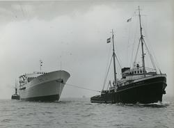 Passasjer- og lasteskipet M/S Braemar, B/N 494 under sleping