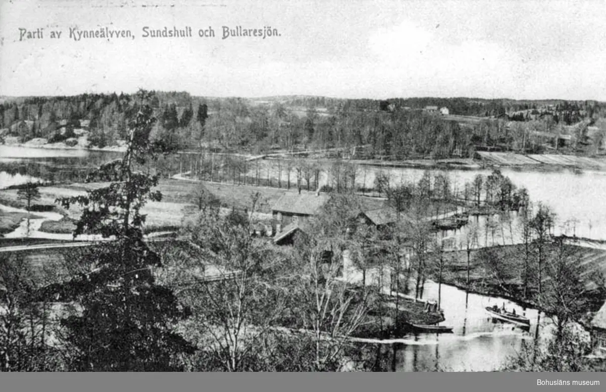 Parti av Kynneälven, Sundshult och Bullaresjön.
