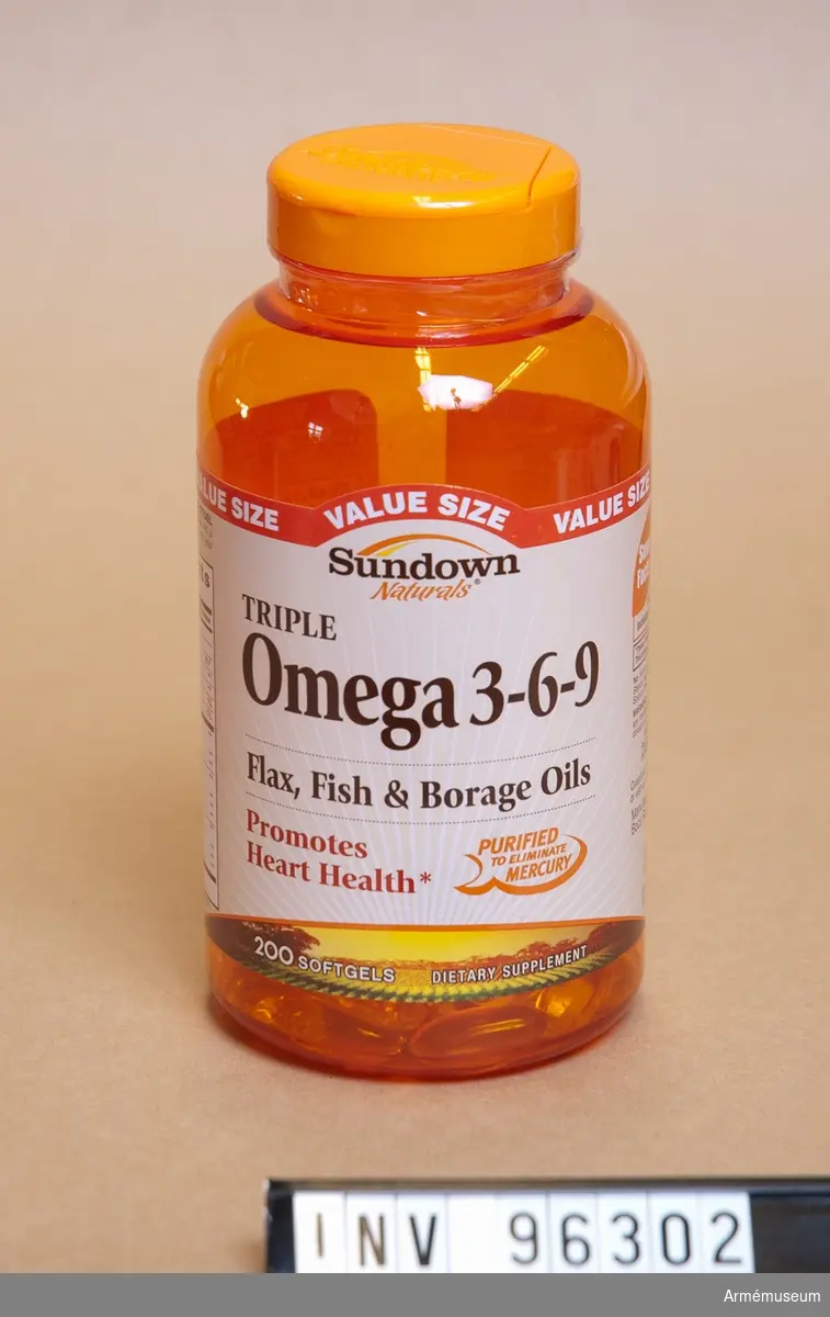 Trippel Omega 3 av märket "Sundown naturals".