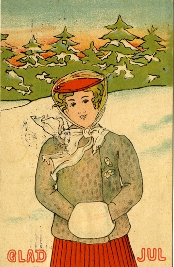 Julhälsning avsänd från Göteborg år 1907. Glad Jul