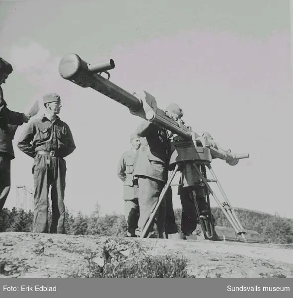 Luftvärnsövning med avståndsmätare, Kubikenborg, 1942.