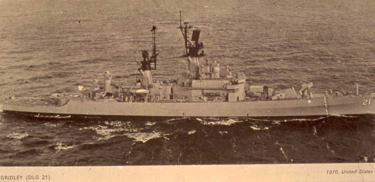 Amerikansk fartøy av Leahy - klassen med navnet Gridley og nr. 21.