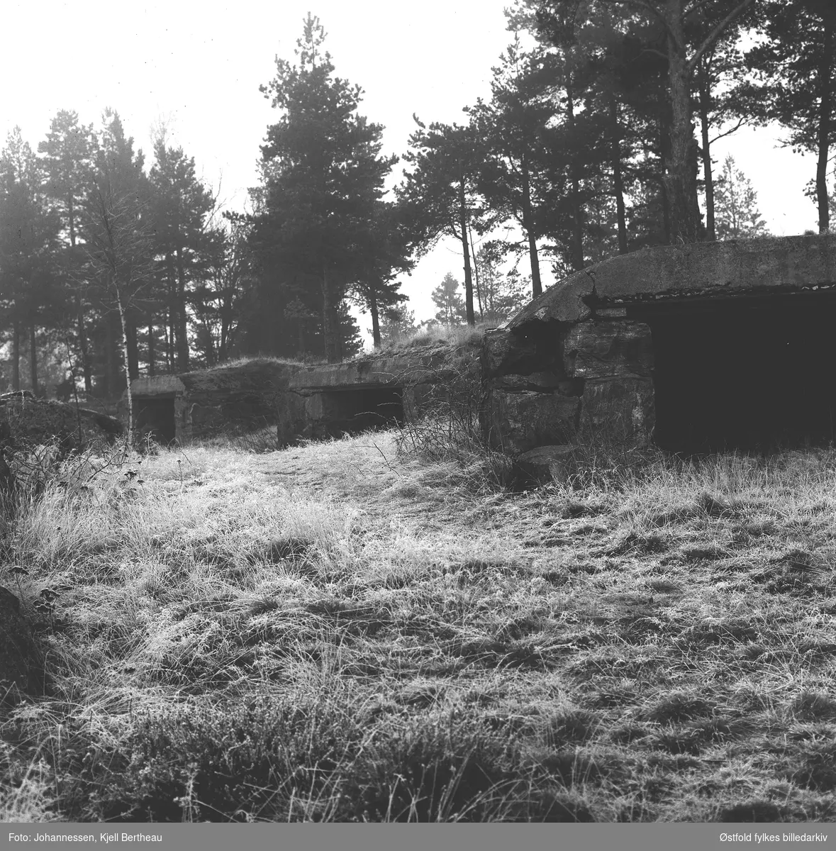 Staås-batteriet fra 1905 i Skiptvet, bildet er tatt i 1973.