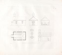 Udkast til Kirkebygninger på Landet i Norge. Plansje 1 [Graf