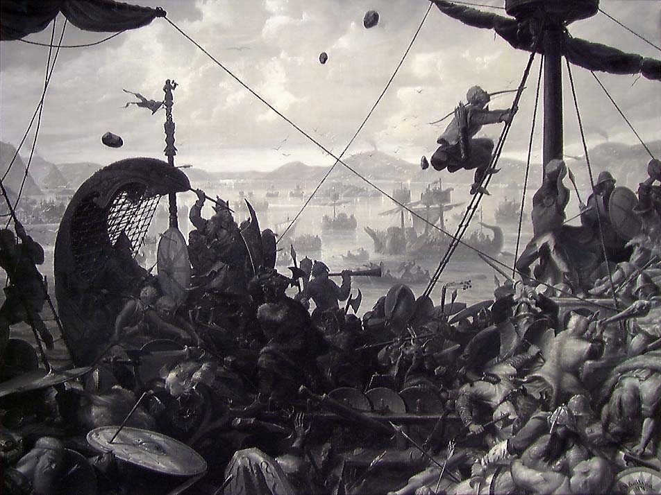 Harald Hårfagre i slaget ved Hafrsfjord [Maleri]
