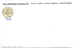 Stempelkatalog,6135 Dravlaus brevhusII, Volda postk, Volda k