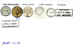 Stempelkatalog, 3883 Børtegrend, Skien postk, Tokke komm, Te