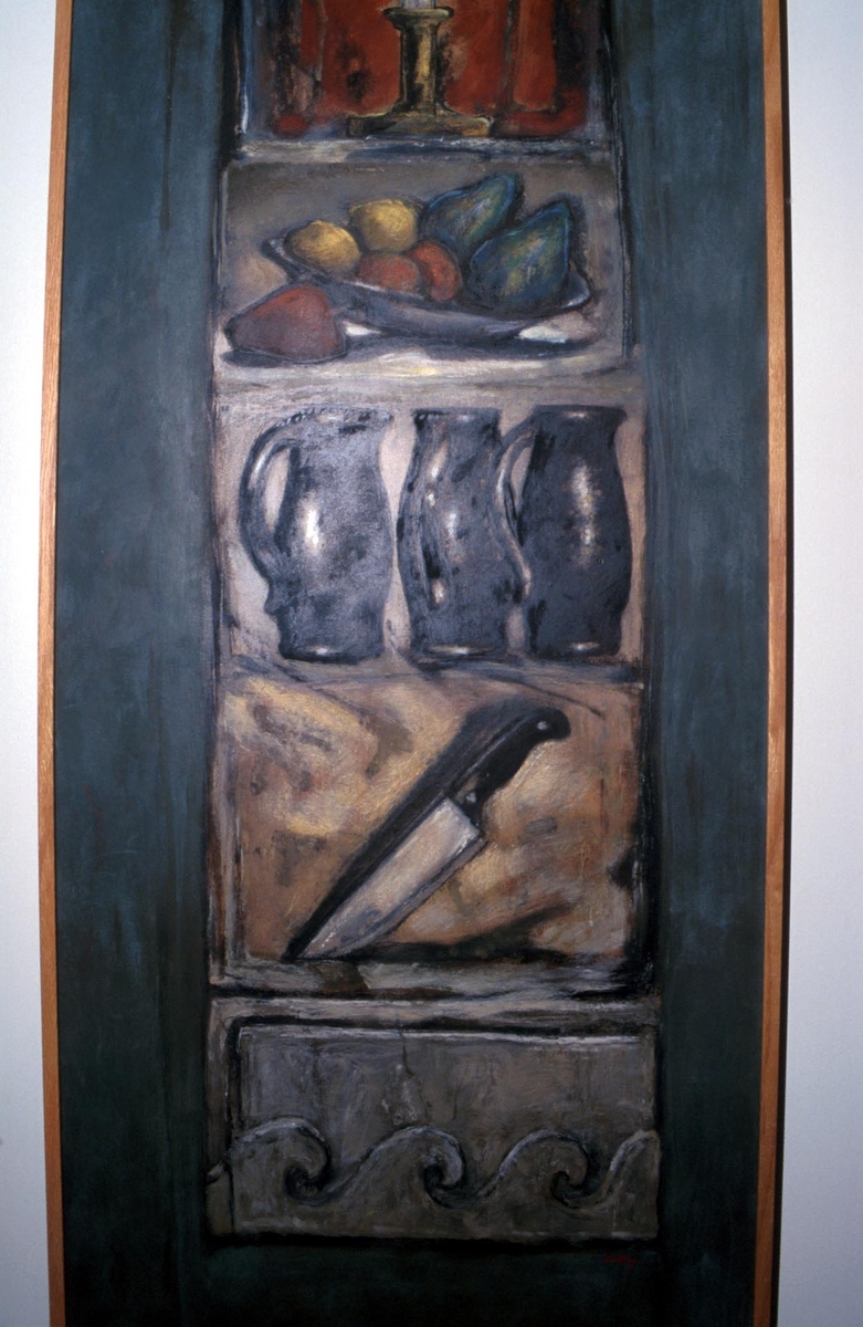 Arbeidet er en del av en utsmykking som omfatter tre malerier.
Bolling markerte seg første gang på høsutstillingen i 1972, og har siden markert seg som en av de ny-figurative malerne, som med utganspunket i nasjonalromatiske søker følelser og steminger i det allmennmenneskelige.