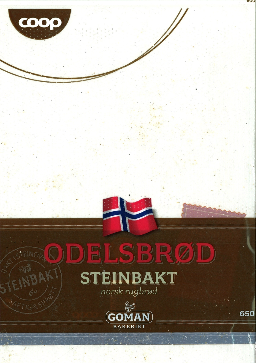 Motiv på posen er et norsk flagg. Den er plassert øvert på et brunt belte, som går tvers over posen