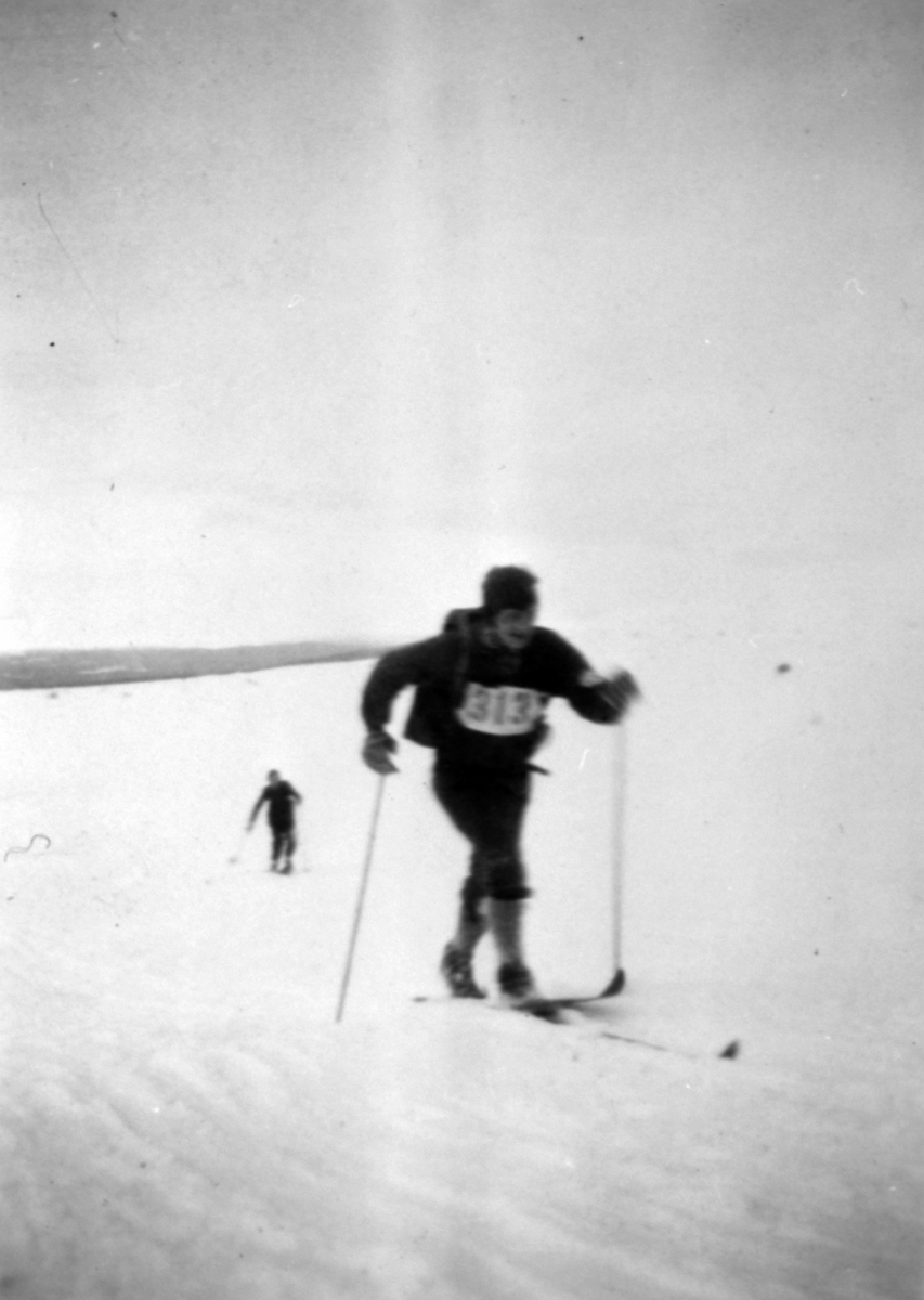 Birkebeinerrennet 1950(51), Trygve Sønsteby (F. 1921) i farta. Rennet gikk fra Lillehammer.