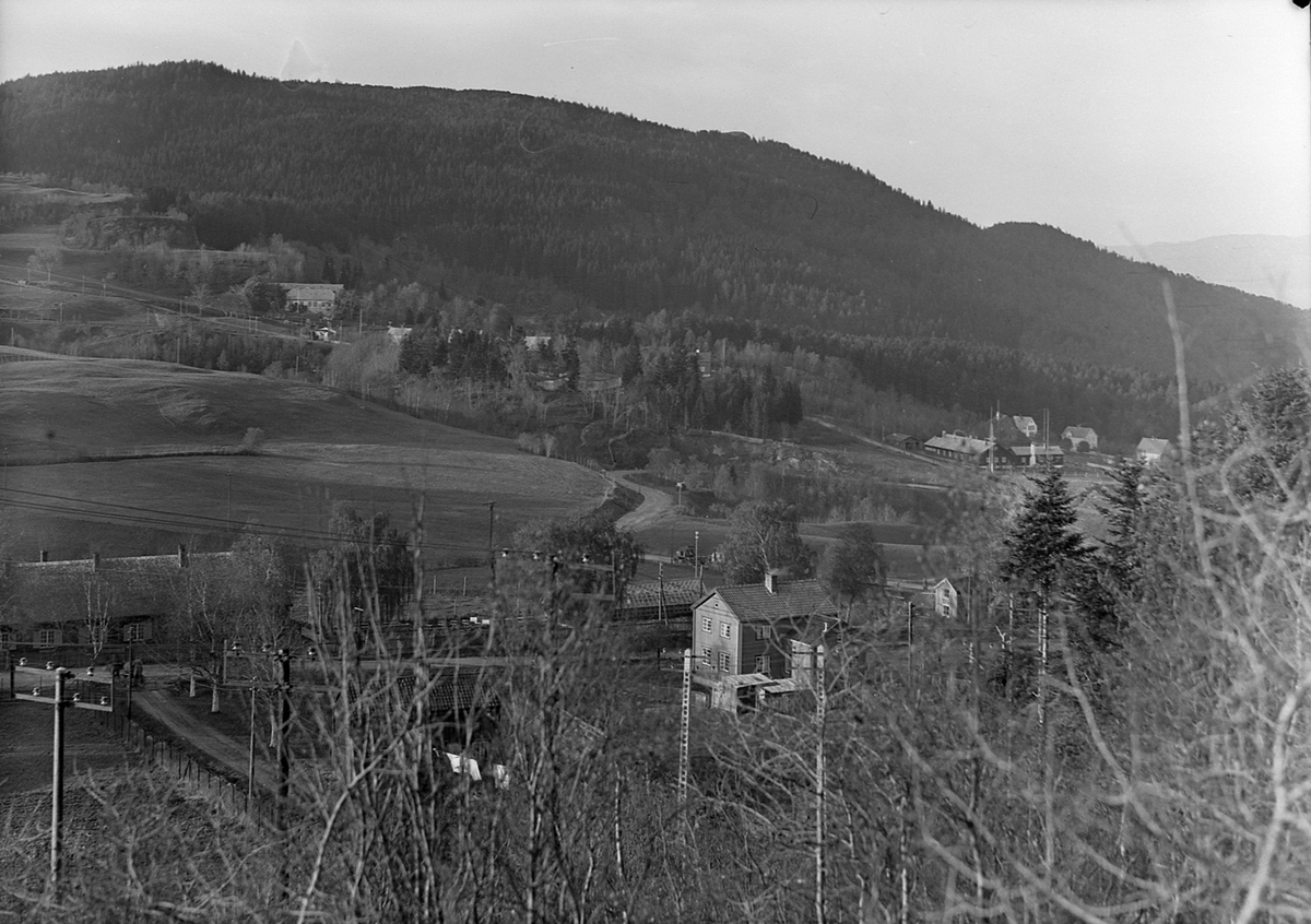 Utsikt fra Trøndelag Folkemuseum mot Schøningsdal og Fagerlia
