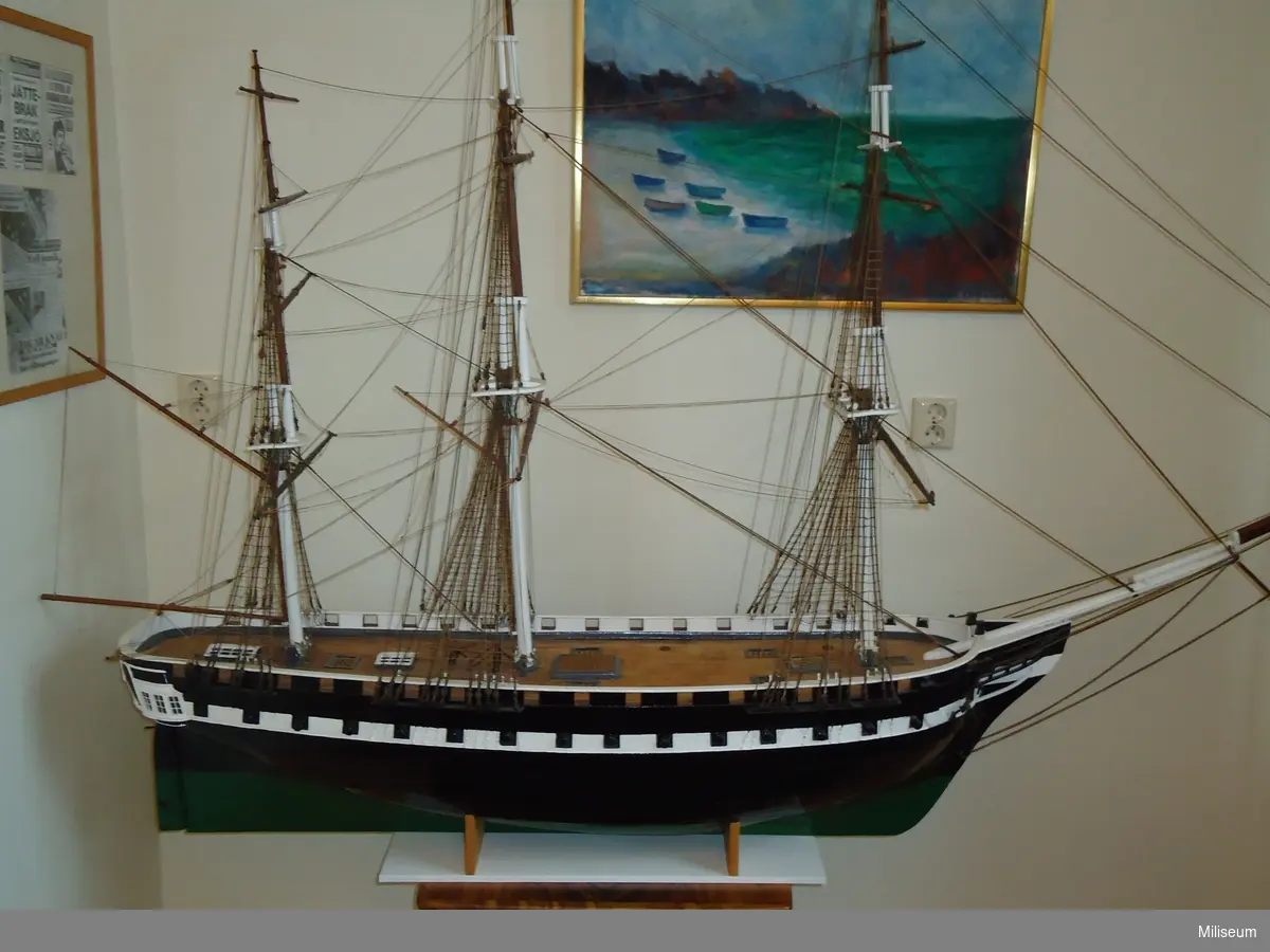 Modell av fregatt från mitten av 1800-talet, "vinter-riggad". Byggd 1905-1907.